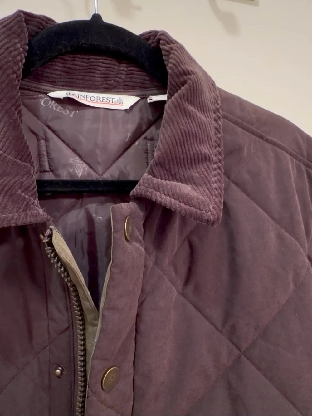 NWOT RAINFOREST Diamond Quilted Harbor Coat Chocolate M
